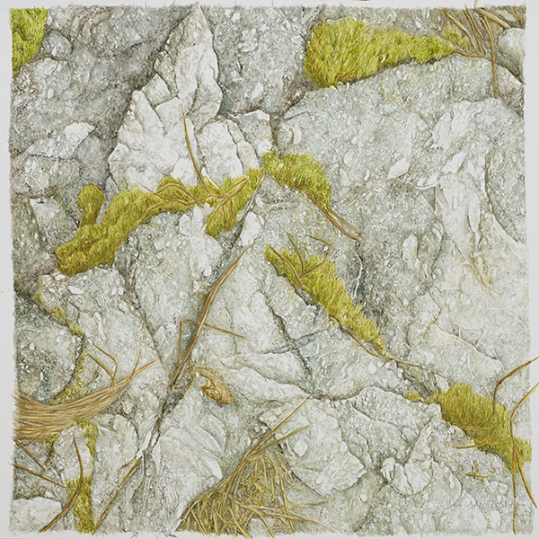 steinig - Gras-Moos-Stein, 28 x 28 (Aquarell von Gitta von Felten)