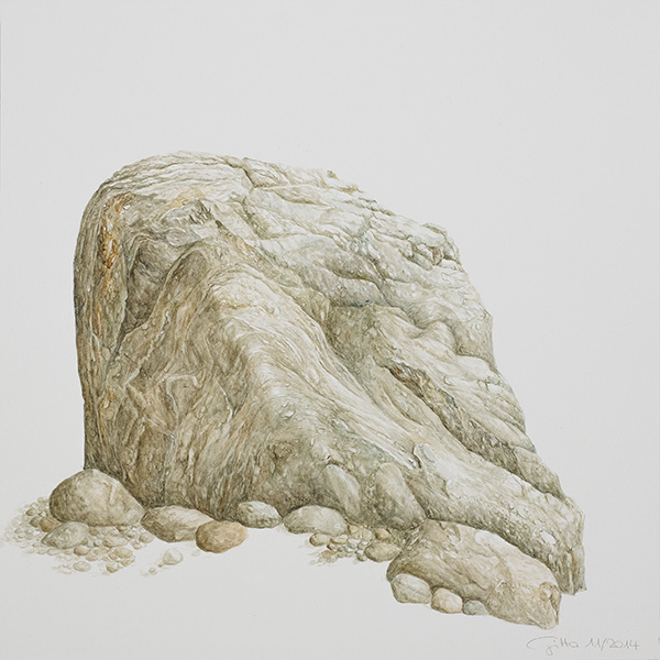 steinig - Steinskulptur, 28 x 28 (Aquarell von Gitta von Felten)